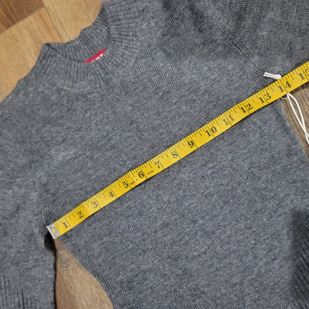 STAUD Ramona Ribbed Wool Blend Midi Dress Grey Charcoal Size Large NWT - Picture 5 of 11